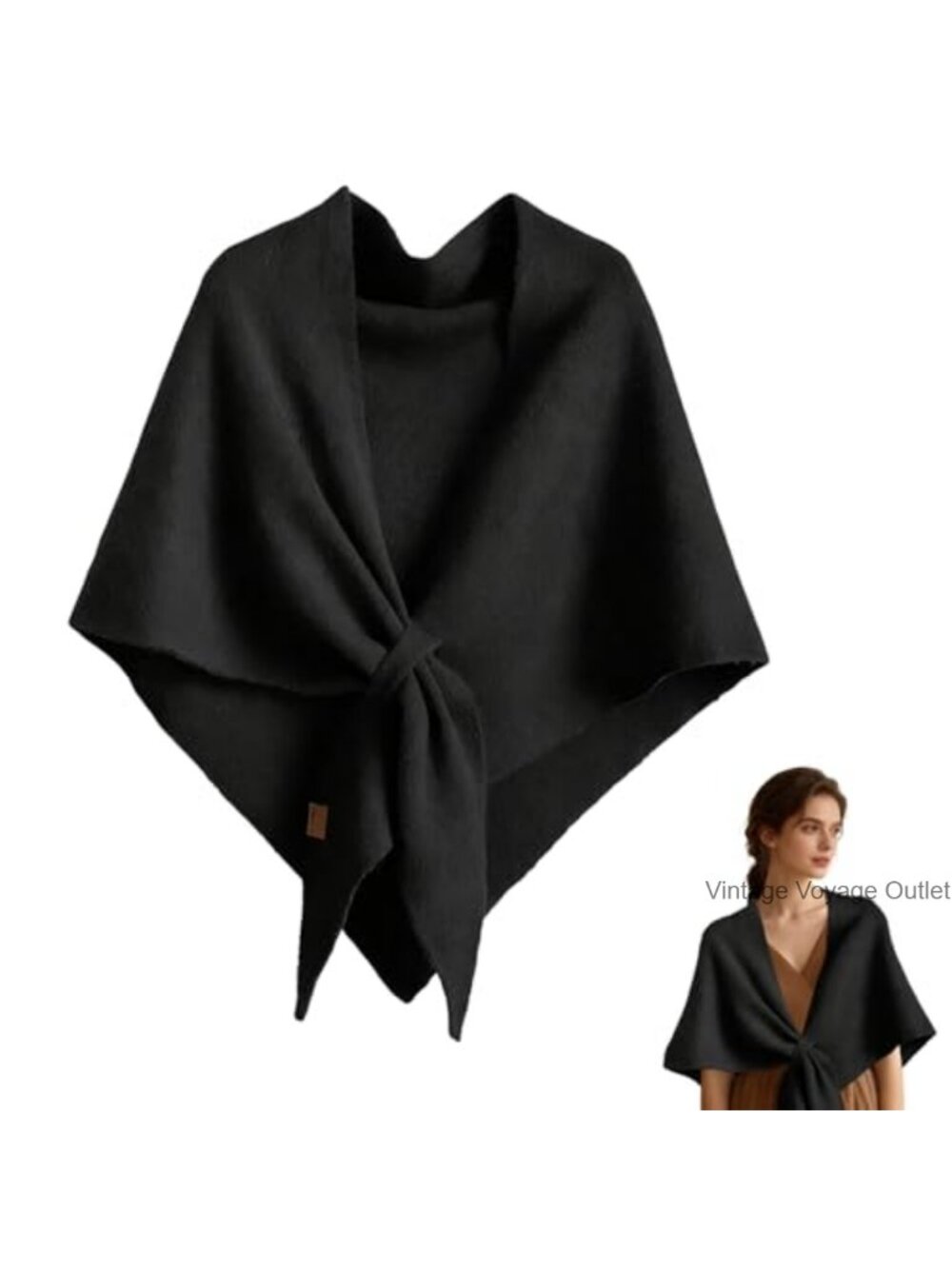 Women's Knitted Shawl Wrap Cardigan Cape Poncho Polyester One Size
